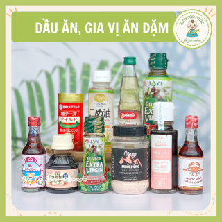 Gia vị ăn dặm cho bé dầu ăn, nước mắm, hạt nêm, nước tương