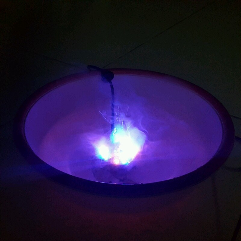 Máy tạo khói hồ cá mini phun sương có đèn đổi màu - Nguồn adapter 24v