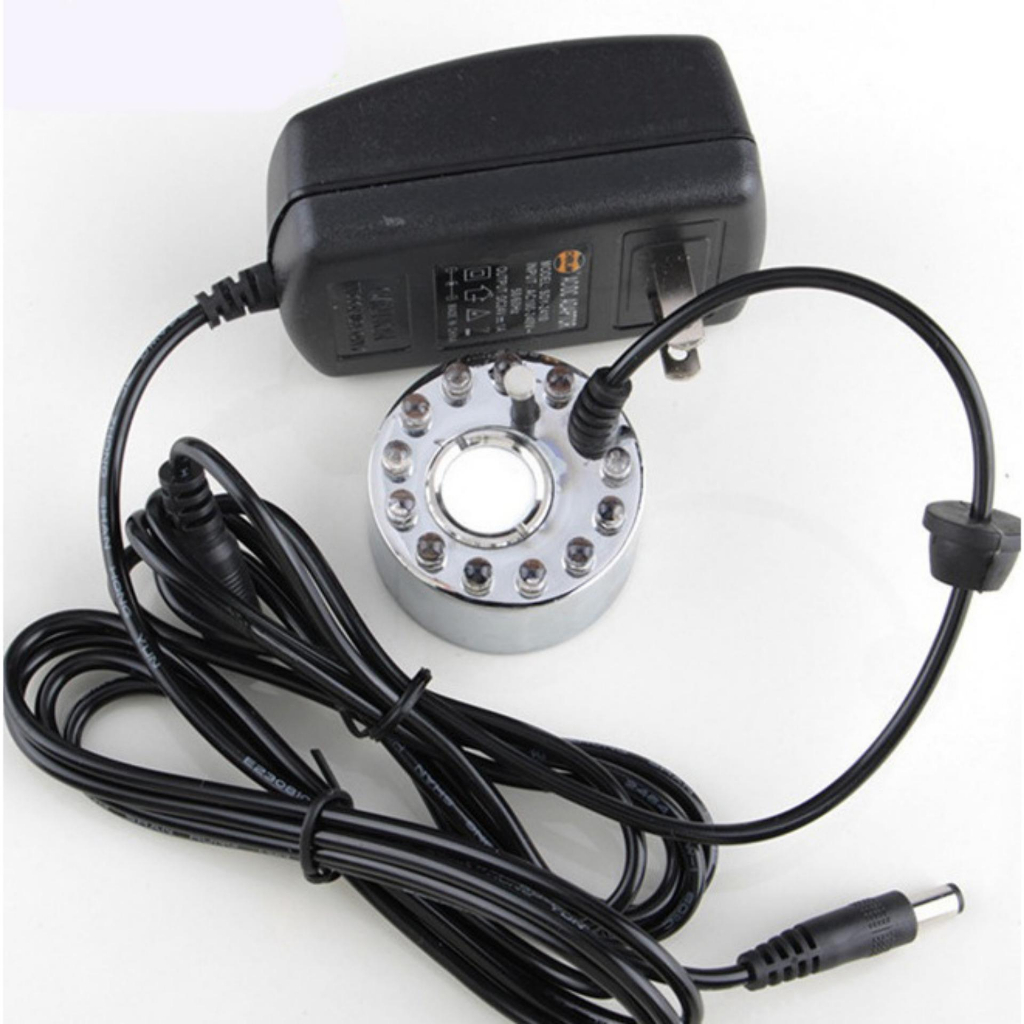 Máy tạo khói hồ cá mini phun sương có đèn đổi màu - Nguồn adapter 24v