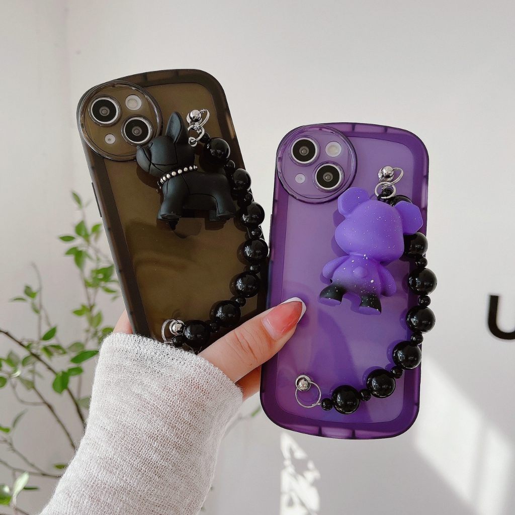 Ốp Điện Thoại Dẻo Hình Gấu 3D gắn dây siêu xynh x/xs/xsm11/12/13/14/pro/max/plus/promax