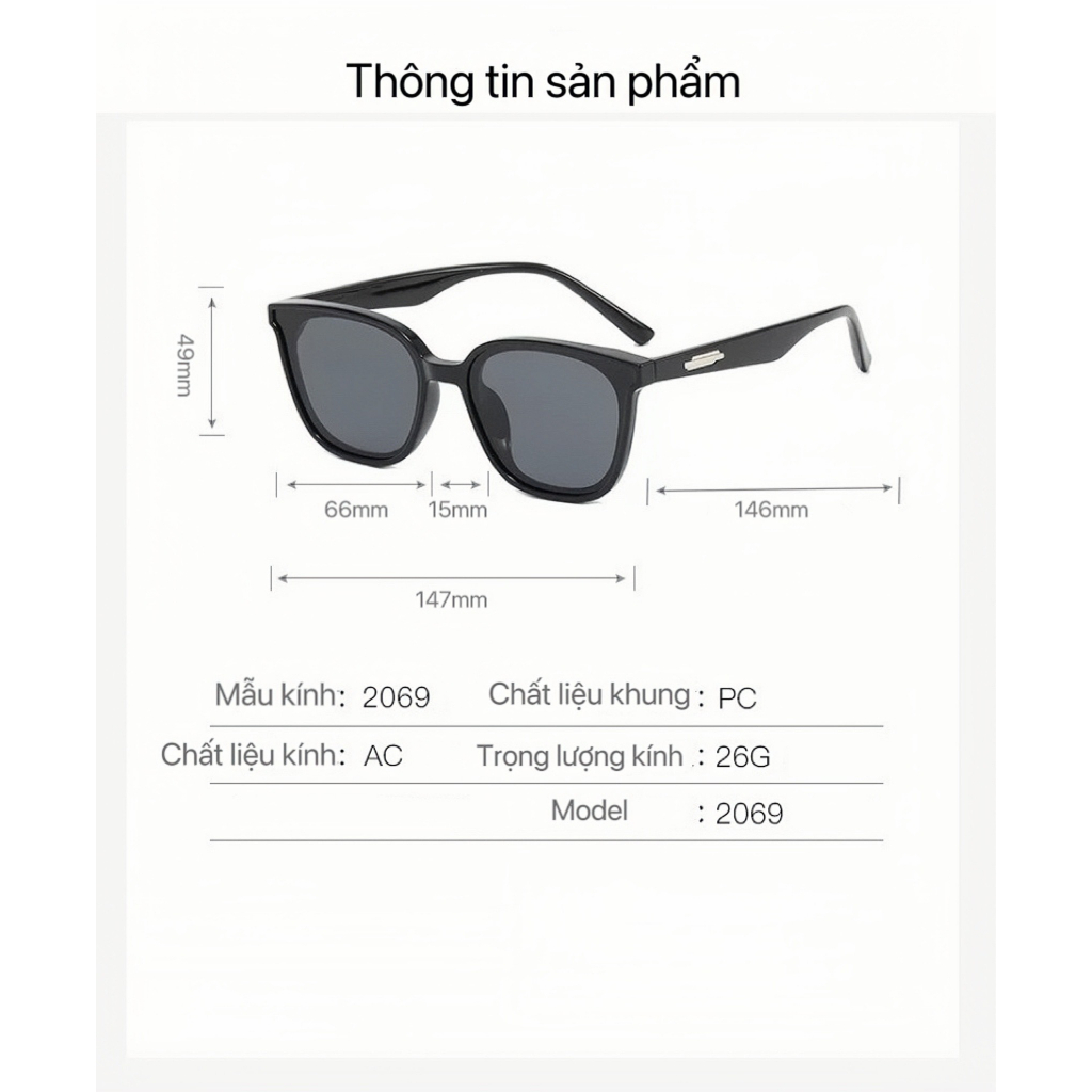 Km26 Kính mát tràn viền lillit Nam nữ , chống UV400