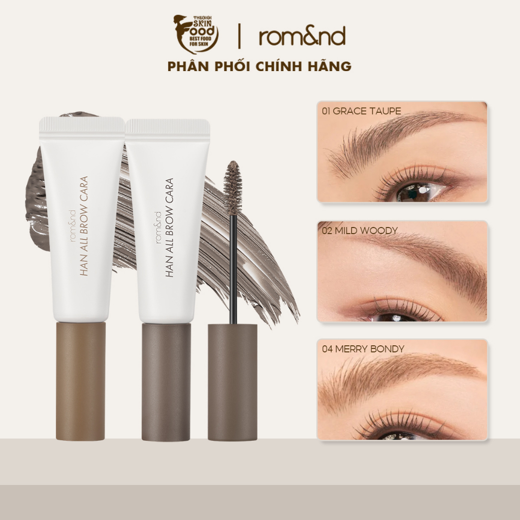 [New] Mascara Chân Mày Siêu Tự Nhiên, Bền Màu, Lâu Trôi Romand Han All Brow Cara 9g