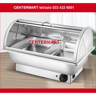 Nồi hâm buffet dùng điện - nắp vòm trượt inox - điểu chỉnh công suất bằng núm vặn 1-2-3 ngăn