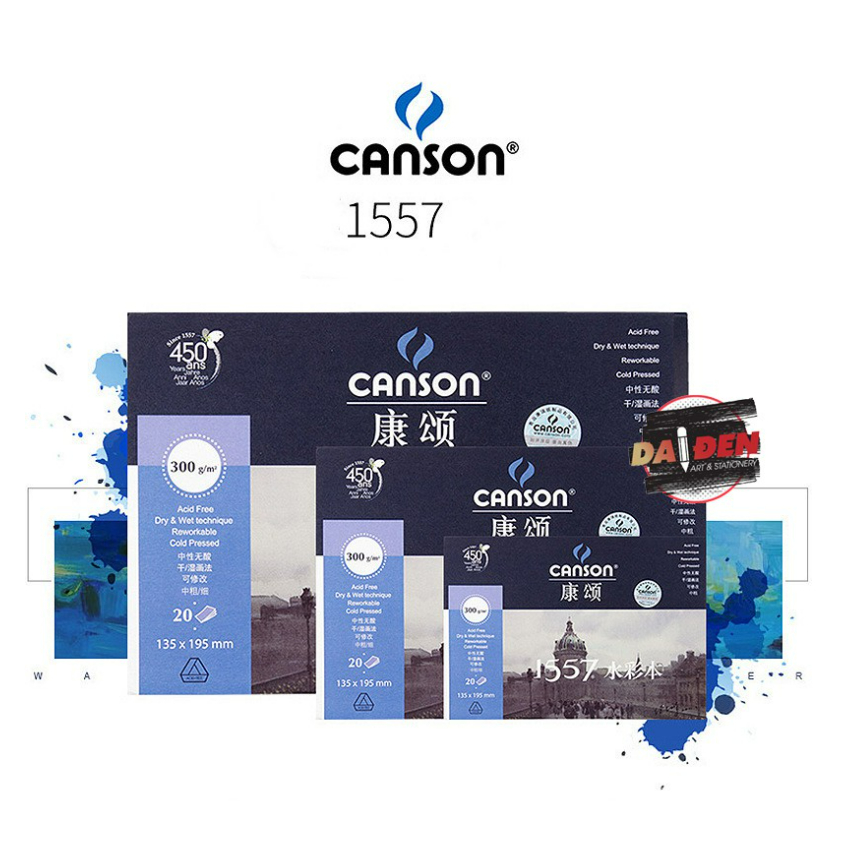 Sổ Vẽ Màu Nước Canson 1557 300gsm 20 Tờ