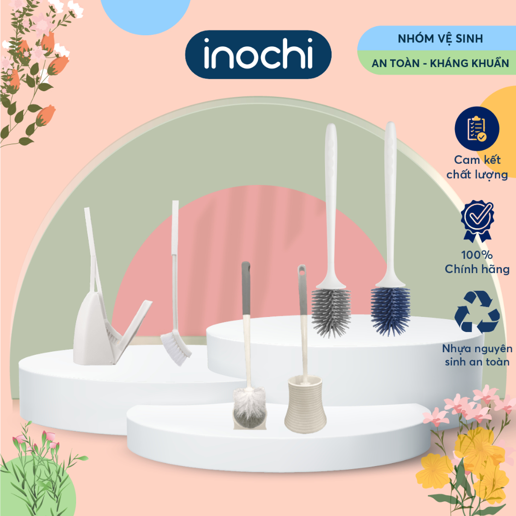 Chổi cọ bồn cầu, toilet chính hãng INOCHI có hộp đựng vệ sinh, bền đẹp