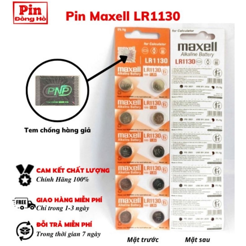 PIN NÚT LR1130 MAXELL CHÍNH HÃNG - PIN CÚC AG10/189/LR1130/LR54 ĐỒNG HỒ, MÁY TÍNH, ĐỒ CHƠI