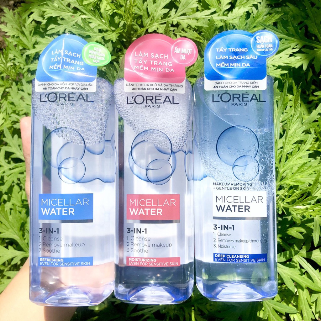 Nước tẩy trang L'Oreal Paris 3-in-1 cho mọi loại da - L'Oreal Micellar Water 400ml