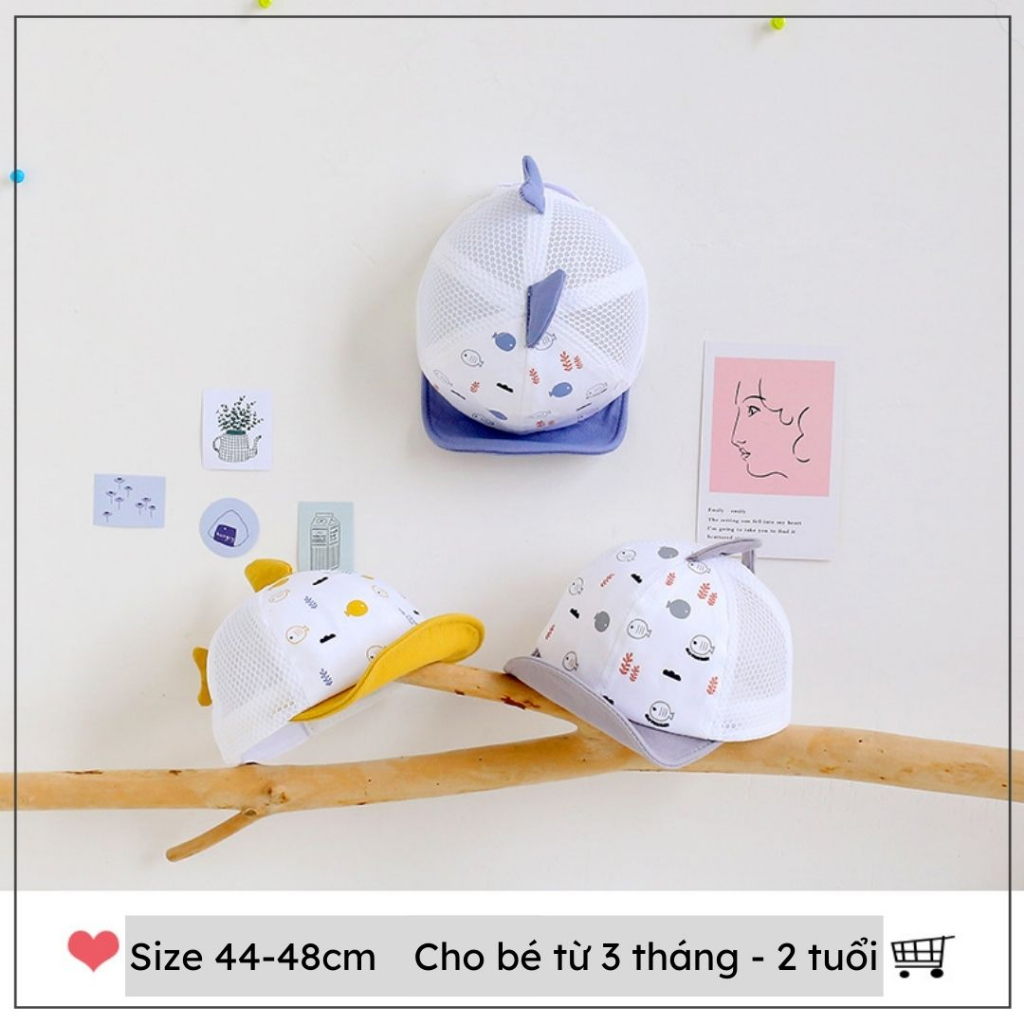 Mũ Lưỡi Trai Chống Nắng Cho Bé, Nón Lưỡi Trai Mềm Cho Bé Trai/Bé Gái Kiểu Dáng Cong Mỏ Vịt Cực Kì Đáng Yêu