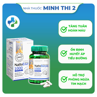 Natto Enzym 1000 - Hộp 60 viên - Giảm nguy cơ tim mạch, huyết áp, tắc mạch do cục máu đông