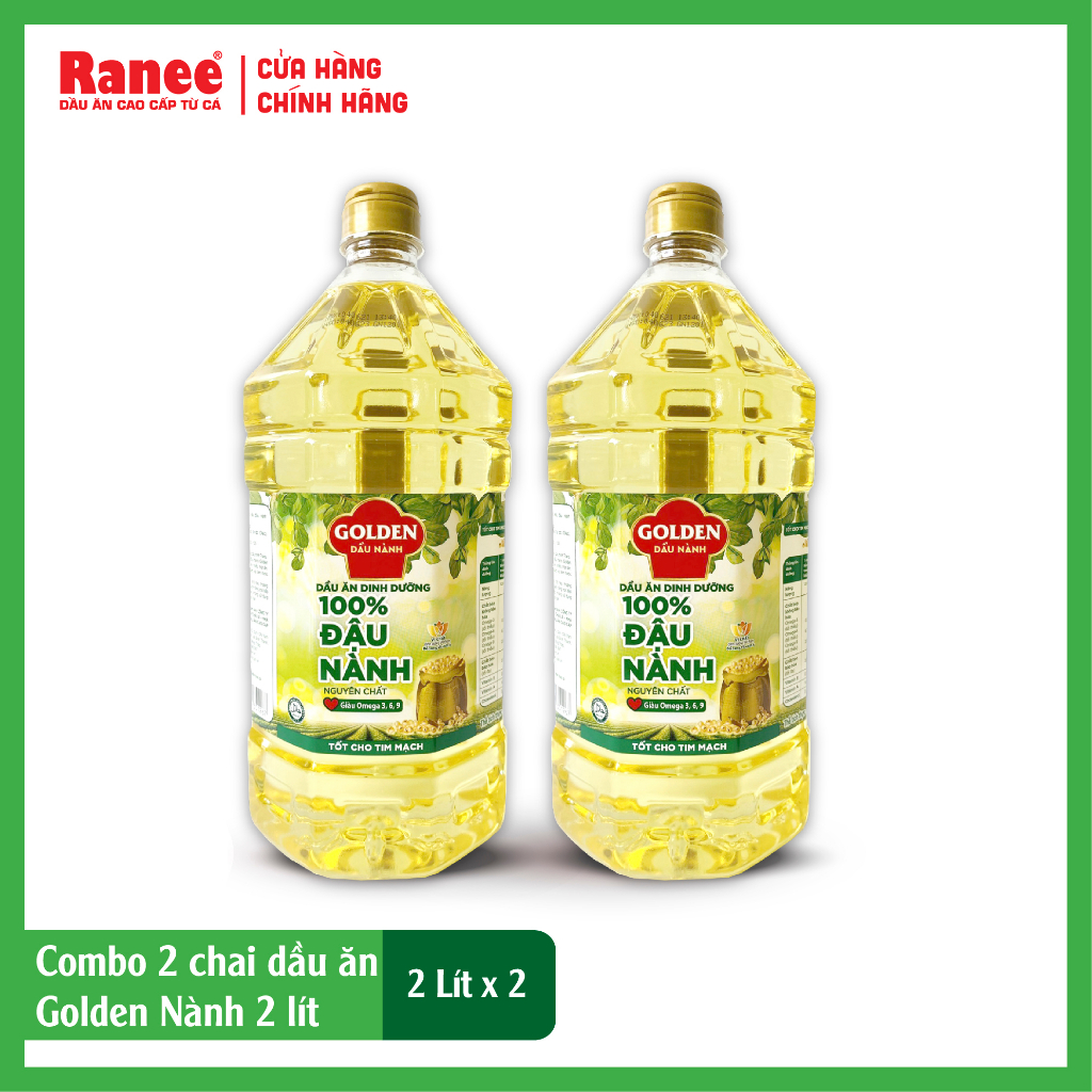 Combo 2 chai Dầu ăn Đậu Nành cao cấp Golden 2 lít