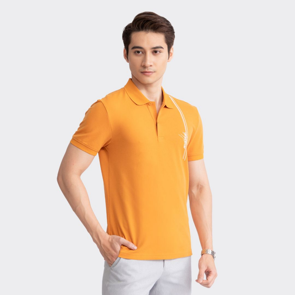 Áo polo nam Aristino phom Slim fit, thiết kế cổ dệt lịch sự, họa tiết kẻ cách điệu trẻ trung hiện đại - APS046S3