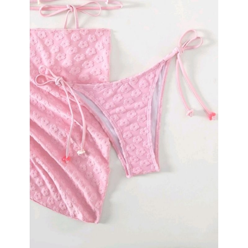 Bikini Hồng Pastel Dây Phối Màu Sắc Siêu Ngọt