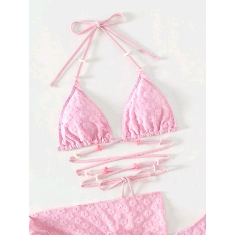 Bikini Hồng Pastel Dây Phối Màu Sắc Siêu Ngọt