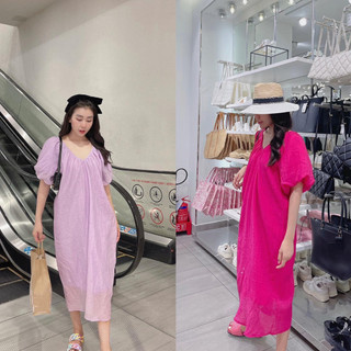 Đầm suông form babydoll đính hoa trang trí siêu xinh