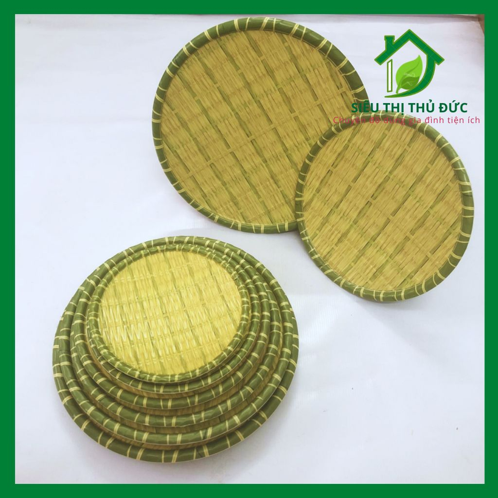 Đĩa Phíp Giả Tre Đan, Mẹt Nhựa Giả Mây Bán Bún Đậu Mắm Tôm, Đựng Đồ Ăn Hình Tròn Loại 1 Dày Dặn