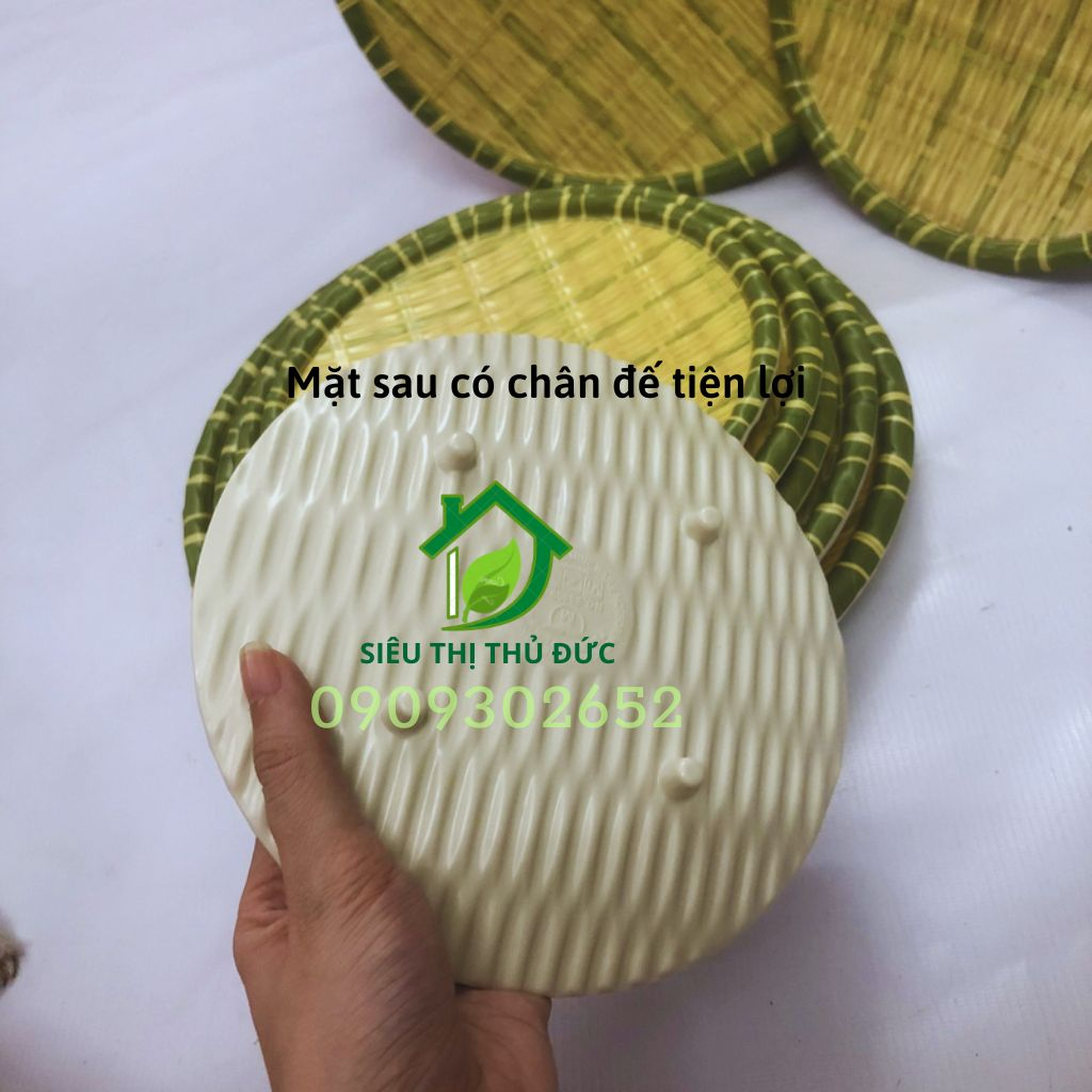 Đĩa Phíp Giả Tre Đan, Mẹt Nhựa Giả Mây Bán Bún Đậu Mắm Tôm, Đựng Đồ Ăn Hình Tròn Loại 1 Dày Dặn