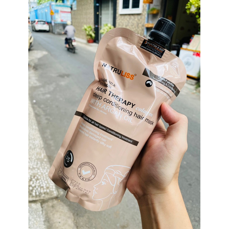 Hấp Collagen Natruliss Vitamin Mask Silk men sống Siêu Mềm Mượt 500ml