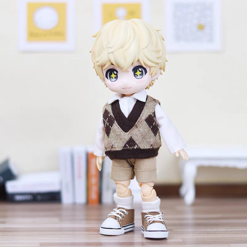 Áo gile len cho búp bê ob11, ymy,ddf, dod...hàng có sẵn