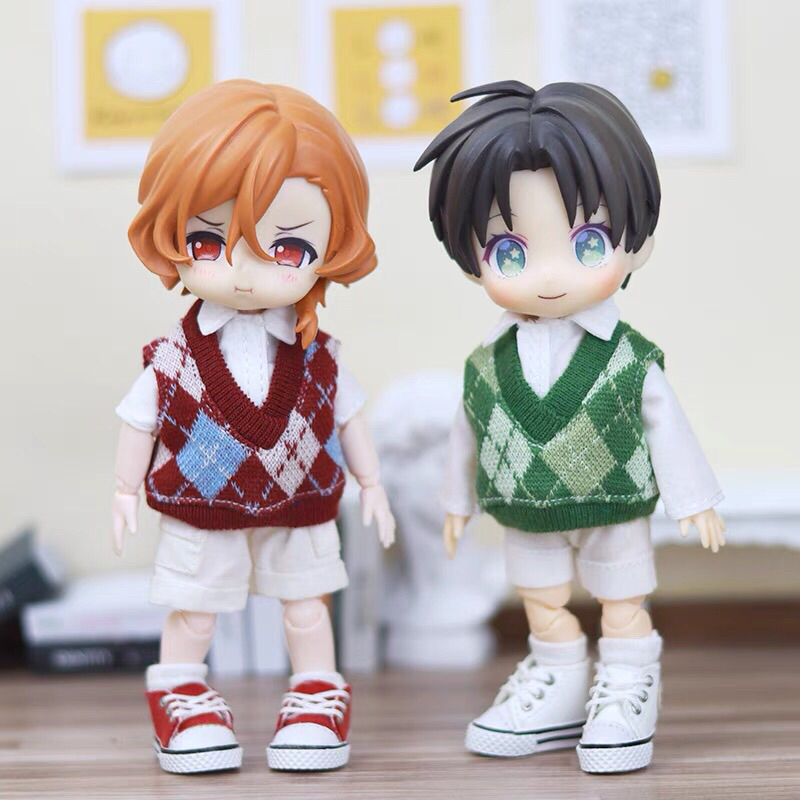 Áo gile len cho búp bê ob11, ymy,ddf, dod...hàng có sẵn