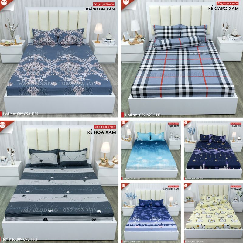 Bộ set 3 món cotton poly cao cấp rất nhiều mẫu xinh, giá siêu ưu đãi H&T BEDDING