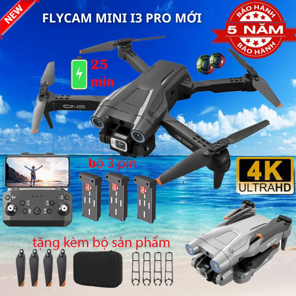 Máy bay Flycam với GPS thông minh, 2 camera sắc nét chống rung mang lại những khung hình đẹp hơn, Flycam camera