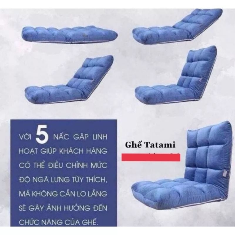 Ghế Bệt Tựa Lưng Tatami 5 cấp độ gập size to 120cmx60cmx10cm