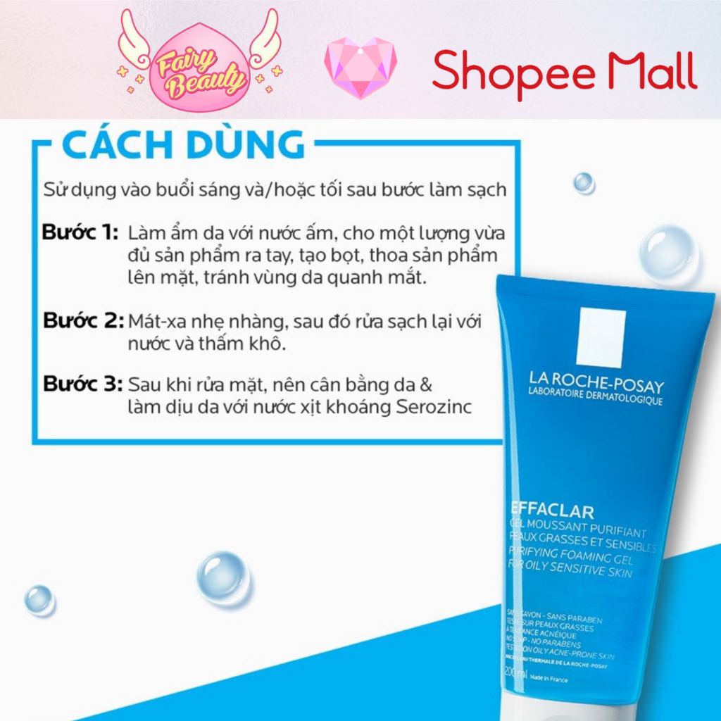 [LA ROCHE-POSAY] Bộ Sản Phẩm Làm Sạch Và Ngăn Ngừa Mụn Tối Ưu ( Effaclar Gel 200ml - Duo+ 3ml )