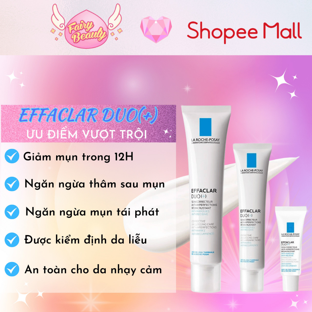 [LA ROCHE-POSAY] Bộ Sản Phẩm Làm Sạch Và Ngăn Ngừa Mụn Tối Ưu ( Effaclar Gel 200ml - Duo+ 3ml )