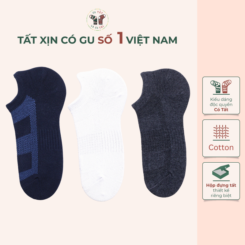 Hộp 3 Đôi Tất Thể Thao Nam Có Tất Là Có Tất chất cotton dày dặn thấm hút rất tốt _ WINSTON03