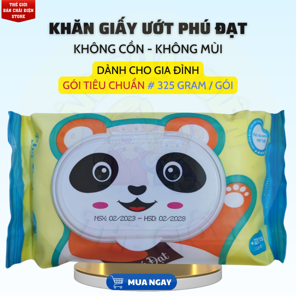 Khăn Giấy Ướt Phú Đạt Không Mùi 120 Tờ Tiện Dụng Sản Xuất Tại Việt Nam Hạn Sử Dụng Đến 2027