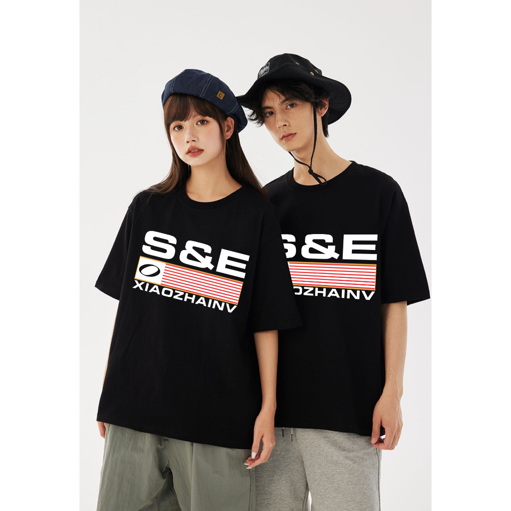 GCBV 2023ss 100% cotton mini xu hướng in mùa hè ngắn tay vòng cổ cộng với kích thước áo thun cho các cặp vợ chồng