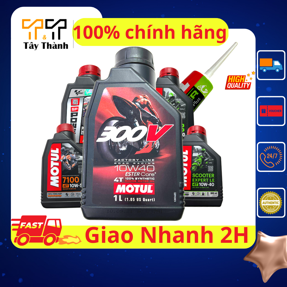 Nhớt xe máy Motul 7100 4T 10W50 1L, độ bảo dưỡng cao cấp, xuất xứ Việt Nam - Tây Thành Shop chuyên nhớt xe máy