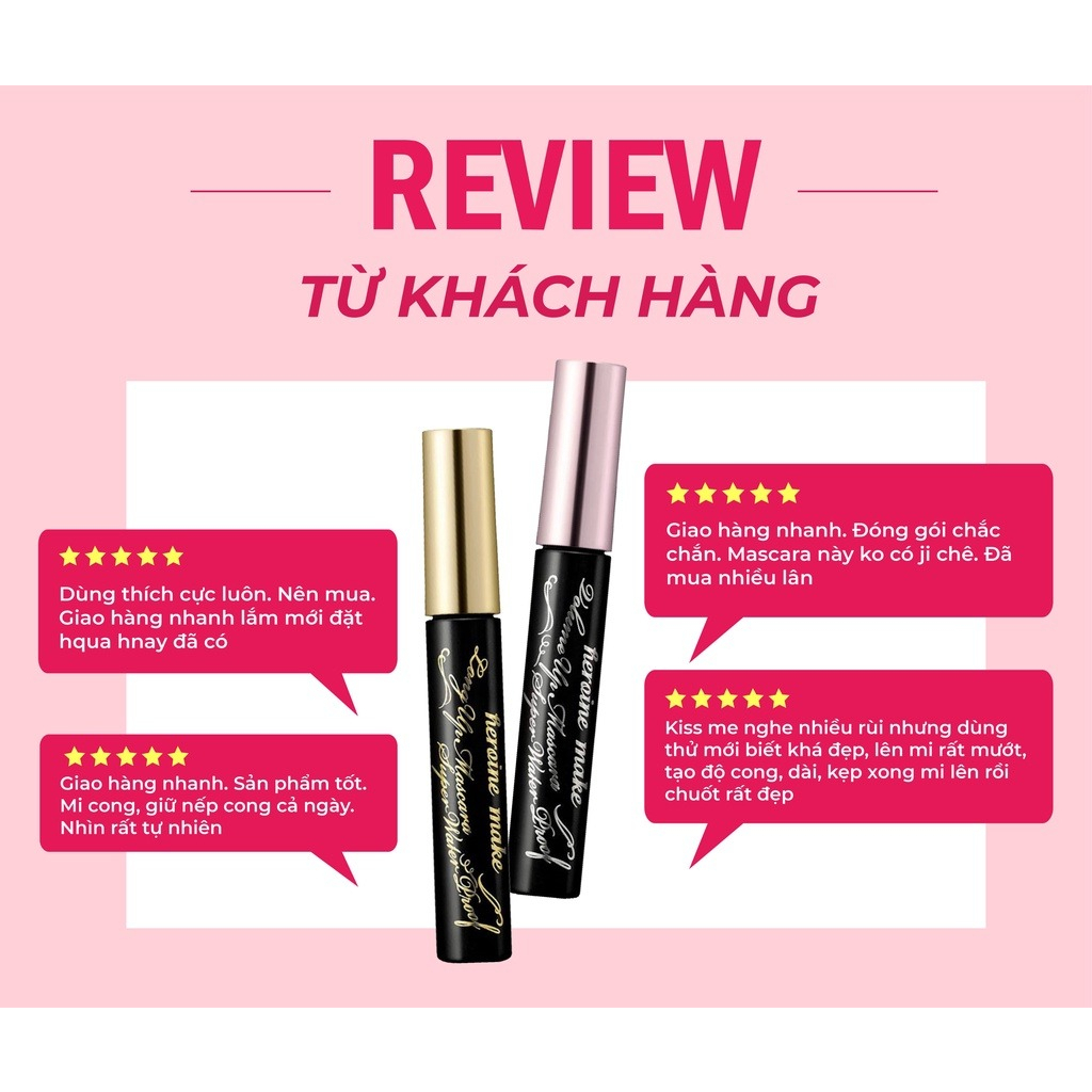 Chuốt mi mascara KissMe Heroine Make Long UP Mascara Super Waterproof nâng mi dài tối đa 6g