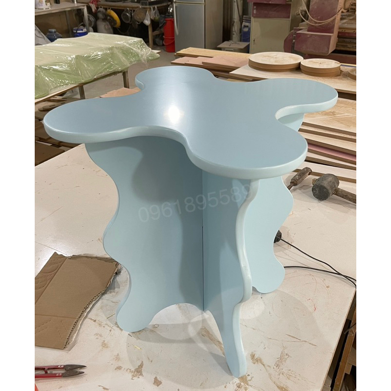 Đôn gỗ curvey, bàn hoa C50 #cowodecor