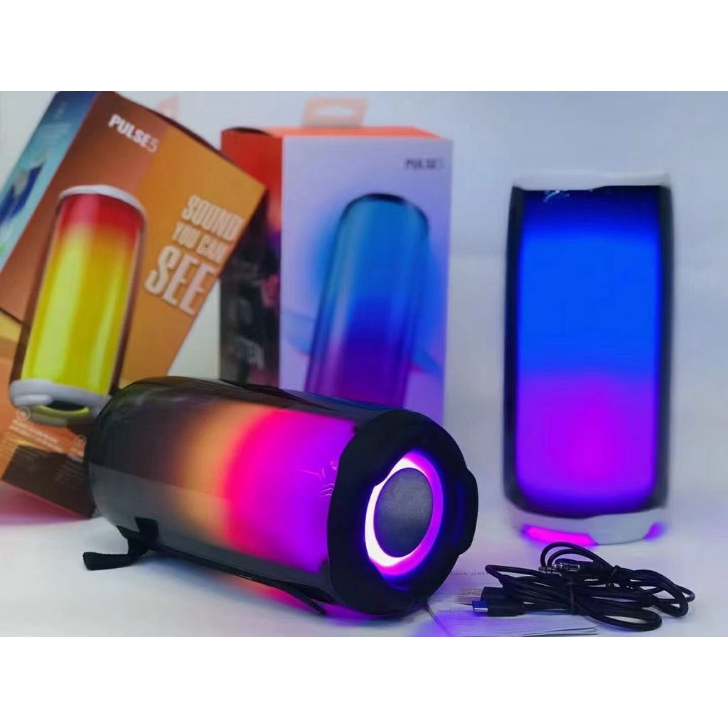 Loa bluetooth PULSE 5 Full Led 360 ĐỘ, Có cổng 3.5 kết nối máy tính, Đèn led theo nhạc - Bảo hành 06 tháng