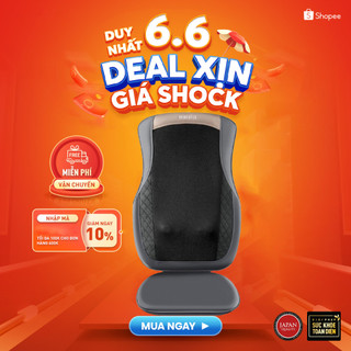 Đệm ghế massage lưng Homedics MCS-624 nhà HT Beauty với công nghệ massage Shiatsu 3D kèm nhiệt rung massage tích hợp