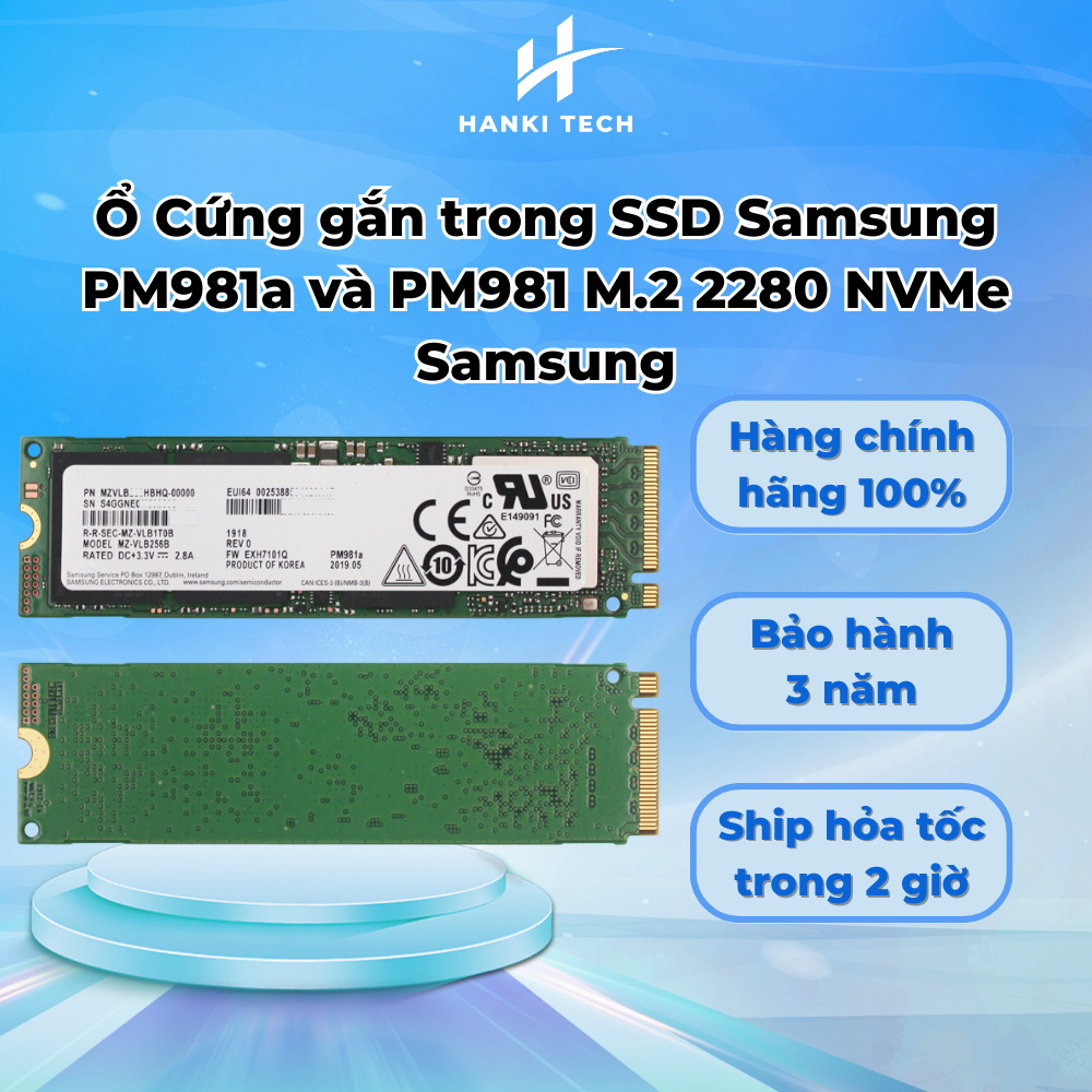 [Hanki Tech] Ổ Cứng gắn trong SSD Samsung PM981a và PM981 M.2 2280 NVMe Samsung