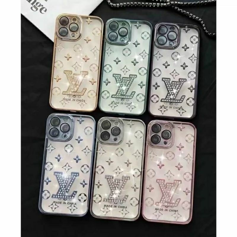ỐP lưng LV vành cam Đính đá cho Iphone 15 PRO MAX ,13,13,11 ,xs max ,14 , 14 Plus, 14 Pro,14 Pro max sang chảnh lấp lánh