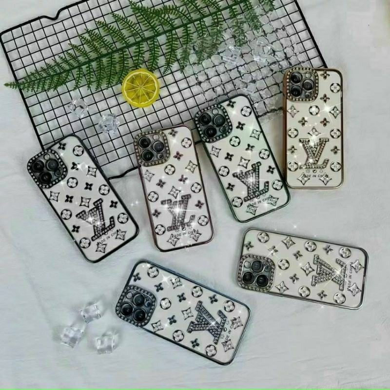 ỐP lưng LV vành cam Đính đá cho Iphone 15 PRO MAX ,13,13,11 ,xs max ,14 , 14 Plus, 14 Pro,14 Pro max sang chảnh lấp lánh