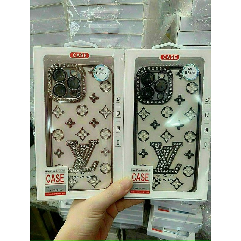 ỐP lưng LV vành cam Đính đá cho Iphone 15 PRO MAX ,13,13,11 ,xs max ,14 , 14 Plus, 14 Pro,14 Pro max sang chảnh lấp lánh