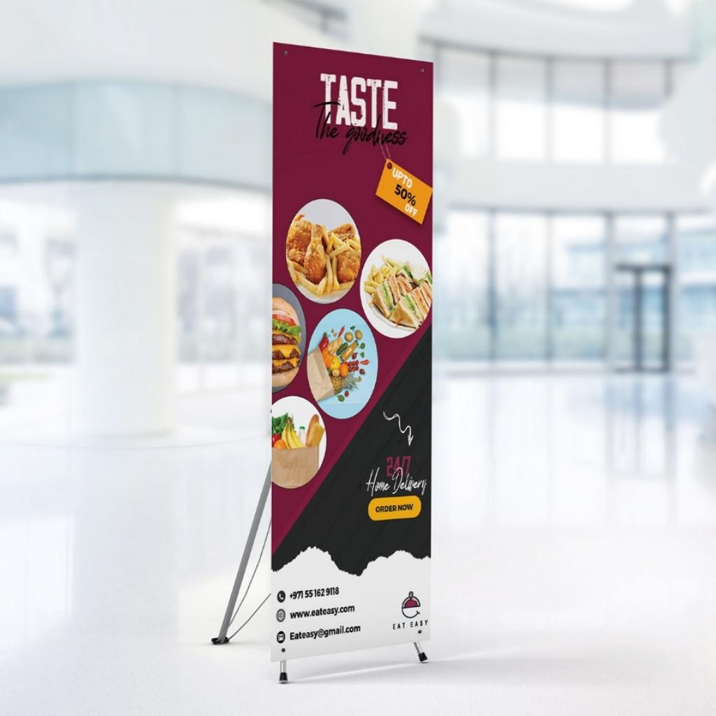 Standee in theo yêu cầu, in standee kích thước tùy chỉnh chân chữ X giá rẻ và chất lượng - INGIAREGOVAP