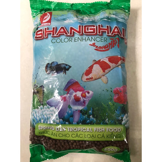 Cám cá shanghai hạt trung 500g cám cá coi cám cá cảnh