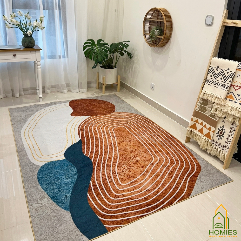Thảm Trải Sàn Bali HOMIES Bedding &amp; Décor BA04 Phong Cách Bắc Âu Trải Phòng Khách, Phòng Ngủ Sang Trọng