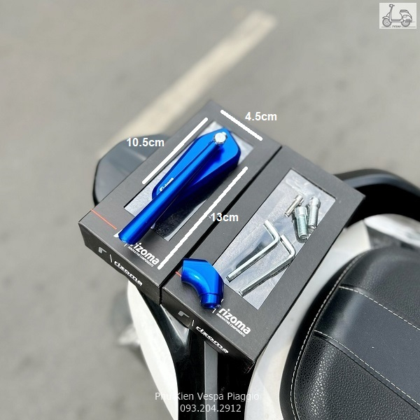 Gương Rizoma 744 Hàng CNC Cao Cấp Gắn Honda Vespa Yamaha