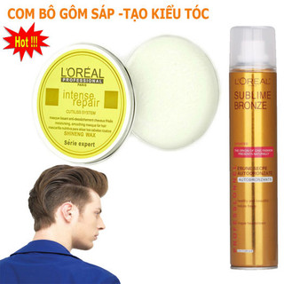 Gôm xịt tóc l'oreal sublime bronze 320ml + sáp vuốt tóc nam l'oreal 100g tặng lược tạo kiểu_sury store