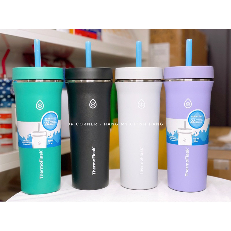LY GIỮ NHIỆT THERMO FLASK 950ML, KÈM ỐNG HÚT