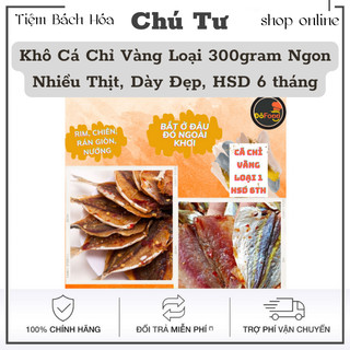 Khô Cá Chỉ Vàng,khô cá chỉ vàng Loại 300gram Ngon Nhiều thịt,dày đẹp như trên hình,HSD 6 tháng