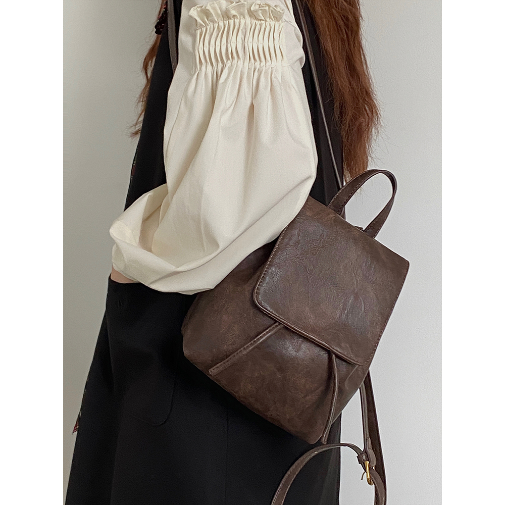 Balo nữ thời trang da PU ba lô đi học đi chơi đi làm da trơn phong cách Hàn Quốc