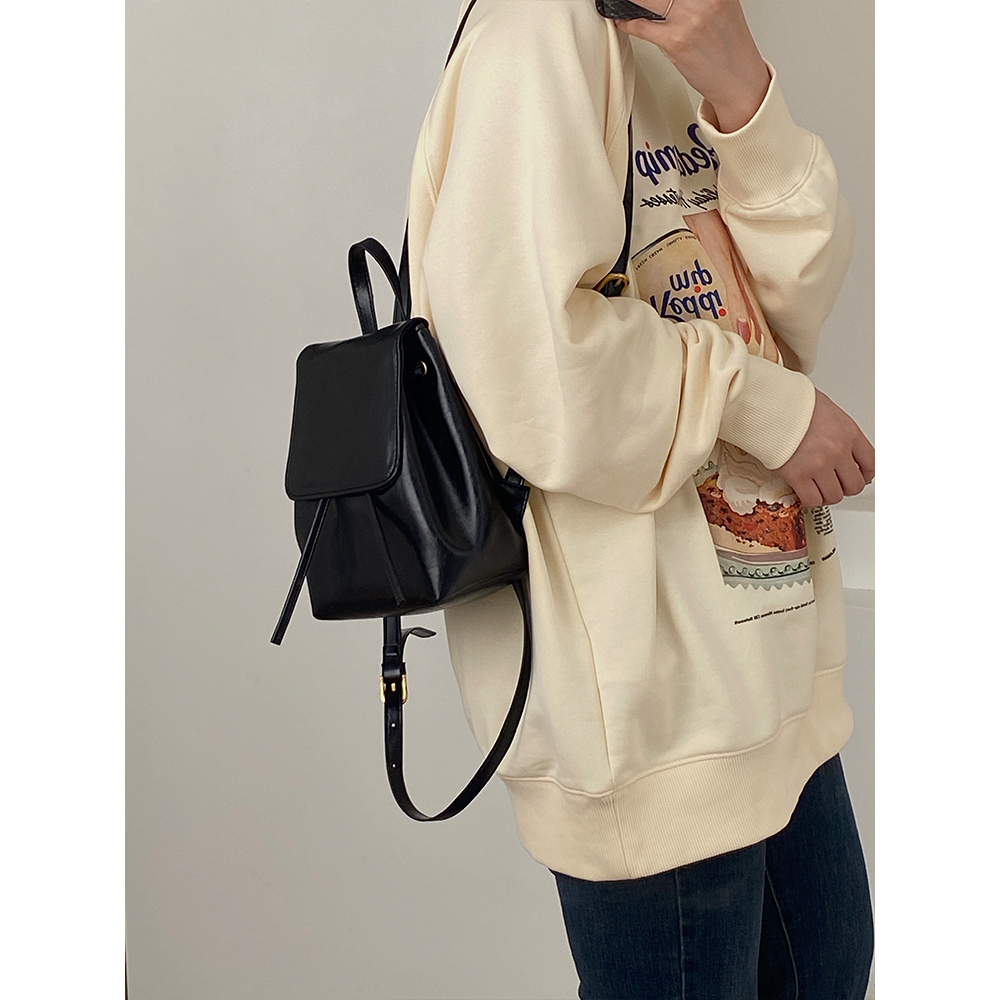 Balo nữ thời trang da PU ba lô đi học đi chơi đi làm da trơn phong cách Hàn Quốc