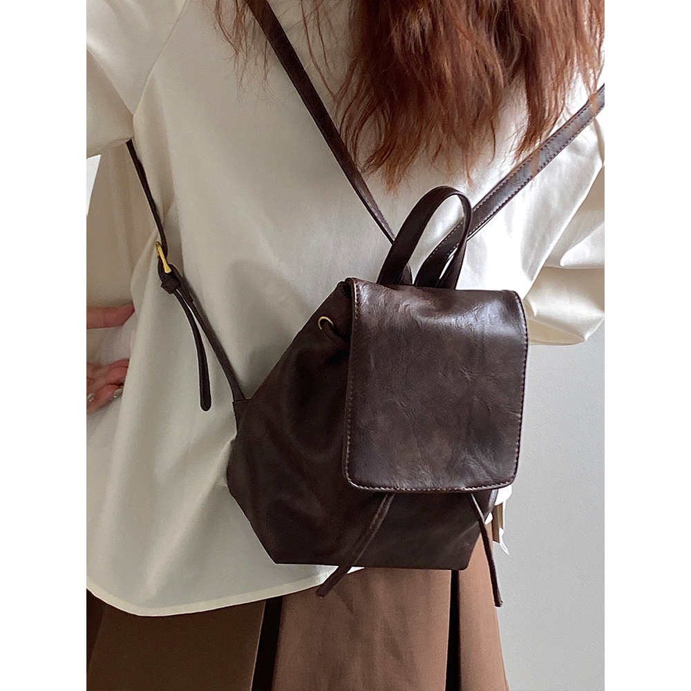 Balo nữ thời trang da PU ba lô đi học đi chơi đi làm da trơn phong cách Hàn Quốc